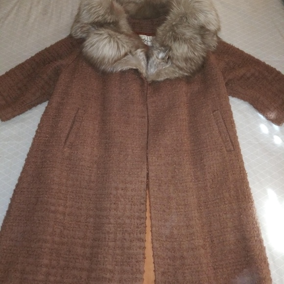 1950's Vintage Winter Coat w/ Fur CollarSize 10